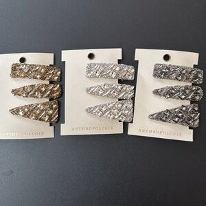 Brand new 3 Sets of three Anthropologie-inspired sparkly hair clips